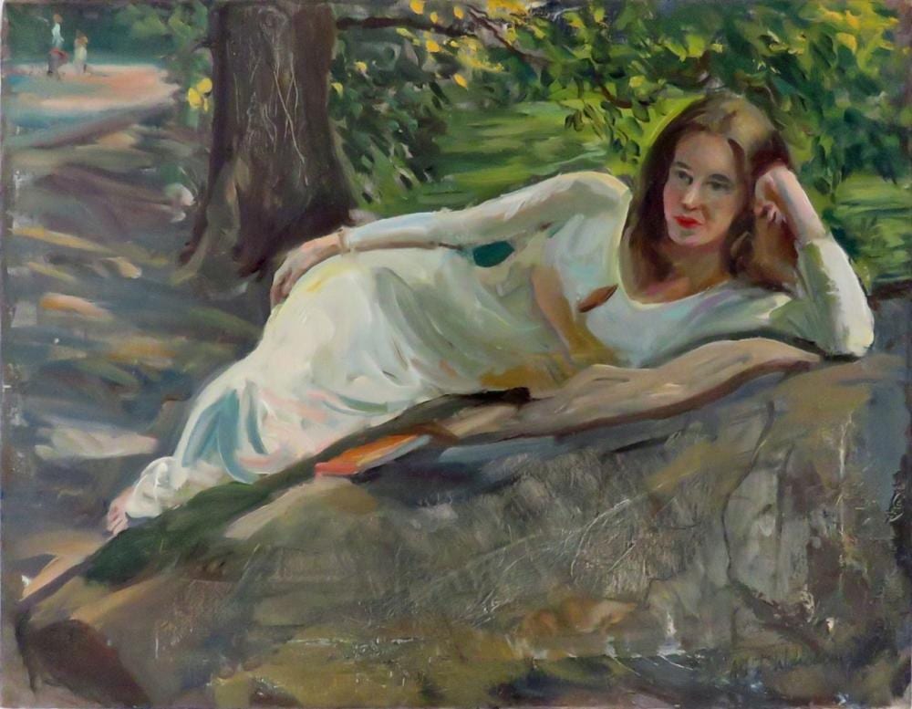albert wasserman painting signed model in park · Austin York LLC · 2022-05-05 Albert Wasserman comparable auction result: albert wasserman painting signed model in park