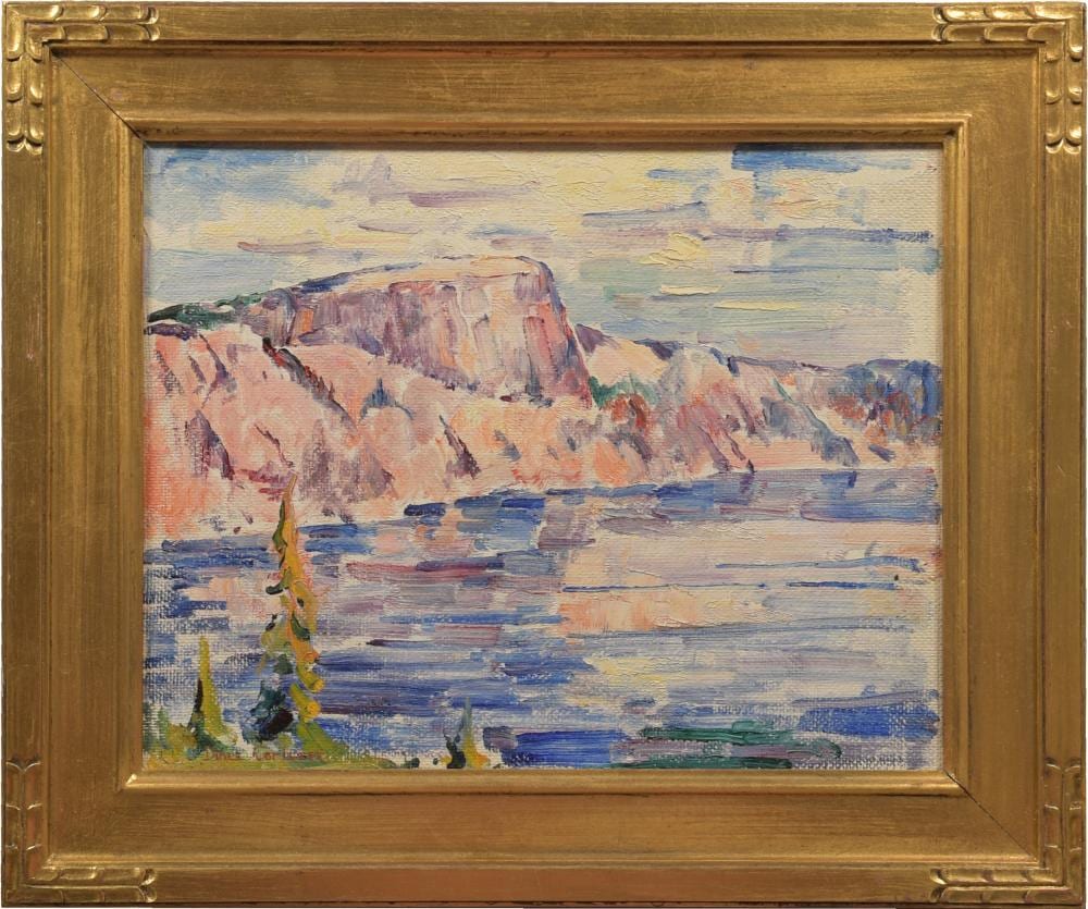 Dines Carlsen comparable auction result: dines carlsen oil the rocky coastline
