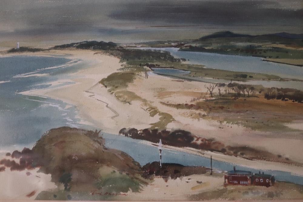 frank mcnamara watercolour painting signed titled entrance to tweed river · Albion Antique Auction Centre · 2022-03-31 Frank McNamara comparable auction result: frank mcnamara watercolour painting signed titled entrance to tweed river