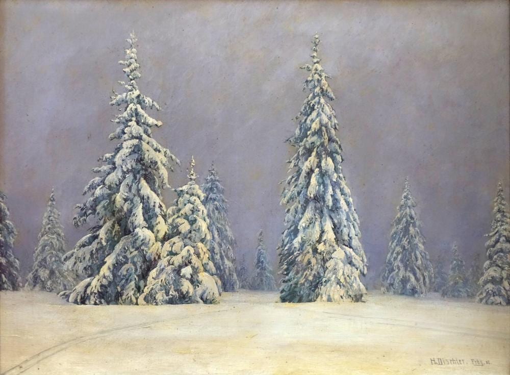 Hermann Dischler comparable auction result: hermann dischler 1866 1935 verschneite tannen am feldberg 1902