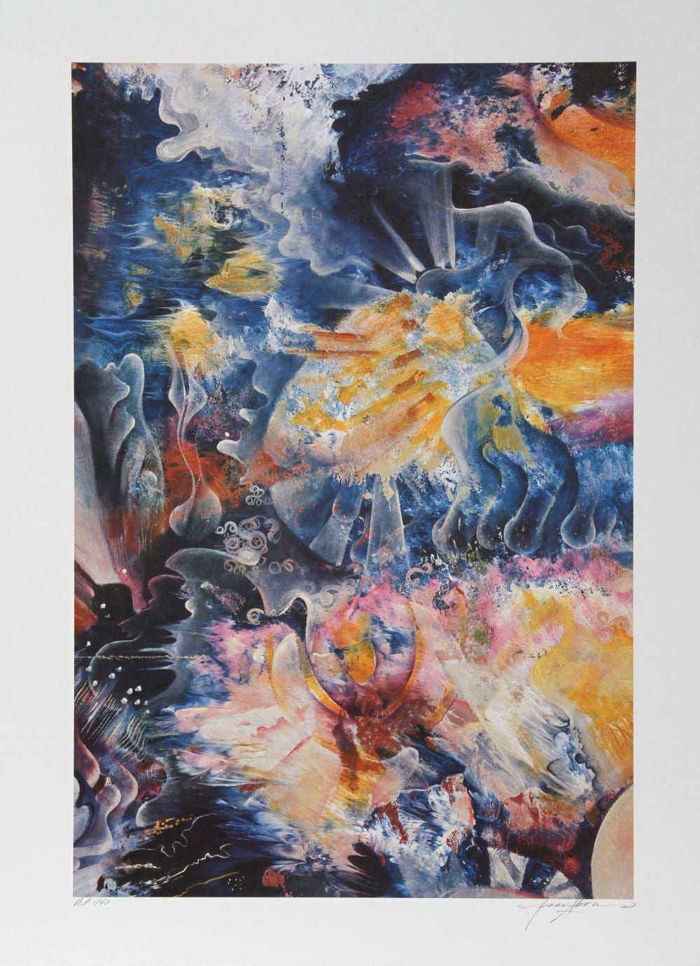 Isaac Abrams comparable auction result: isaac abrams fire and ice lithograph