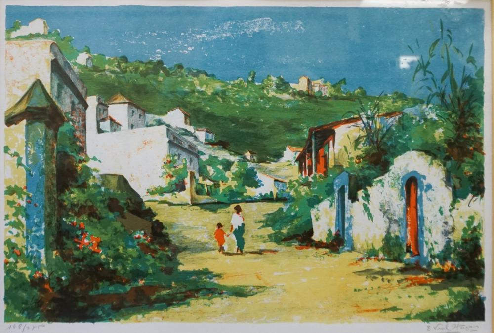 Eduardo Vial-Hugas comparable auction result: eduardo vial hugas spanish 1910 1999 spanish countryside color lithograph frame 18 3 4 x 24 3 4 in 47 63 x 62 87 cm