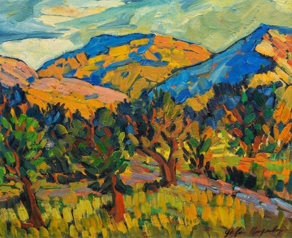 Stefan Ampenberger comparable auction result: stefan ampenberger sa 1908 1983 oil mountain landscape signed 43 x 52
