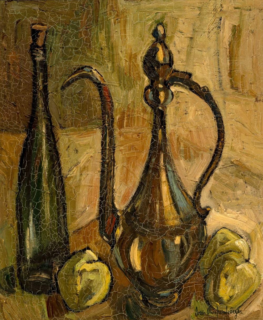 iris ampenberger sa 1916 1981 oil still life water jug signed 60 x 50 · 5th Avenue Auctioneers · 2022-04-24 Iris Ampenberger comparable auction result: iris ampenberger sa 1916 1981 oil still life water jug signed 60 x 50