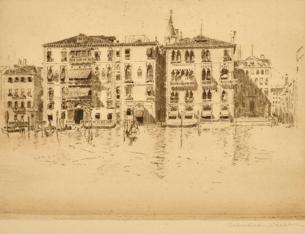 Cadwallader Washburn comparable auction result: cadwallader washburn 1866 1965 a collection of eight signed engravings of venice along with two unsigned