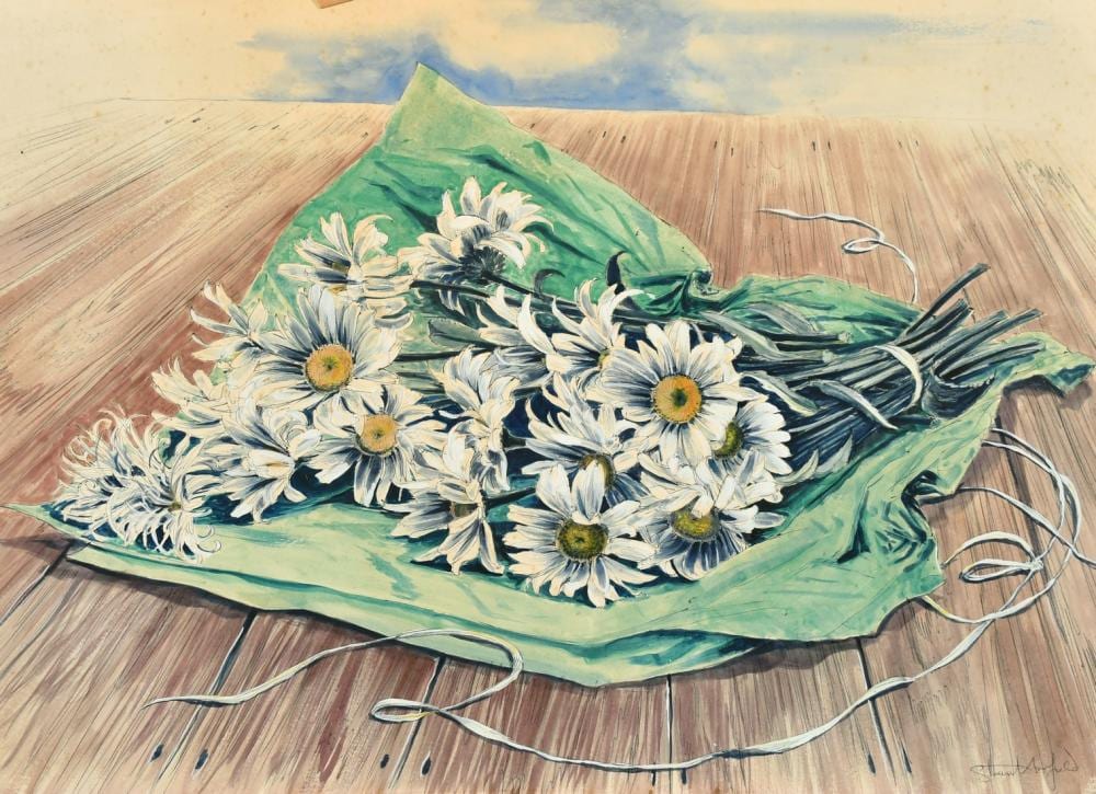 Stuart Maxwell Armfield comparable auction result: stuart maxwell armfield 1916 2000 british a bouquet of daisies watercolour on royal watercolour society pa