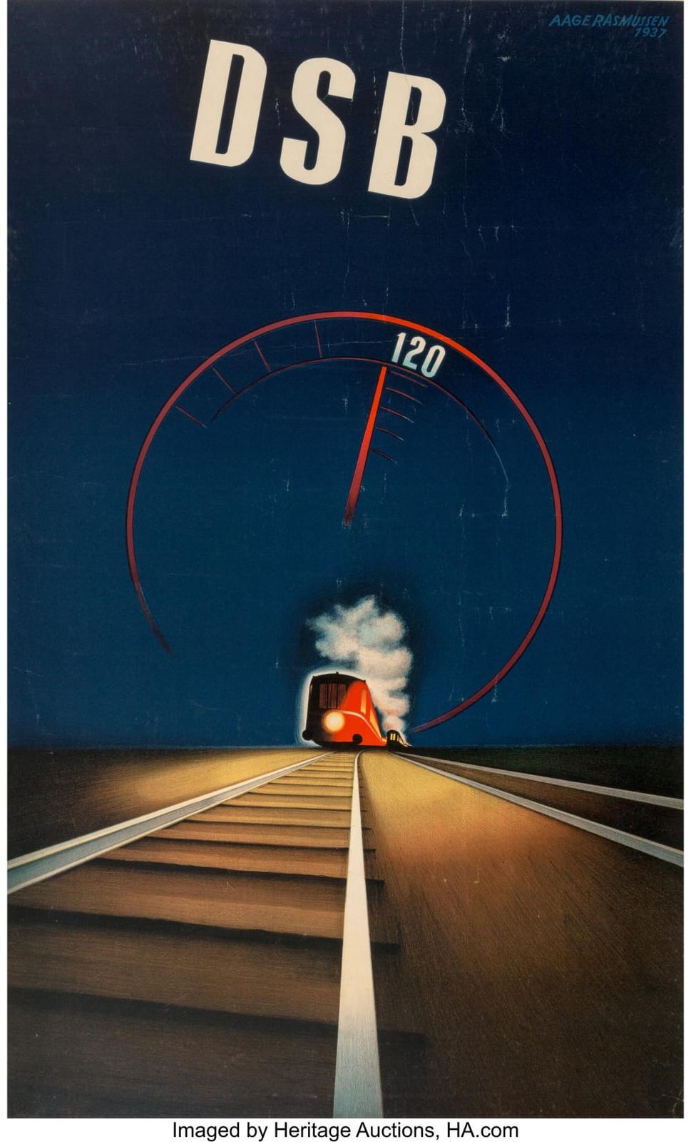 Aage Rasmussen comparable auction result: aage rasmussen danish 1900 1999 d nischen staatbahn poster 1937 lithograph