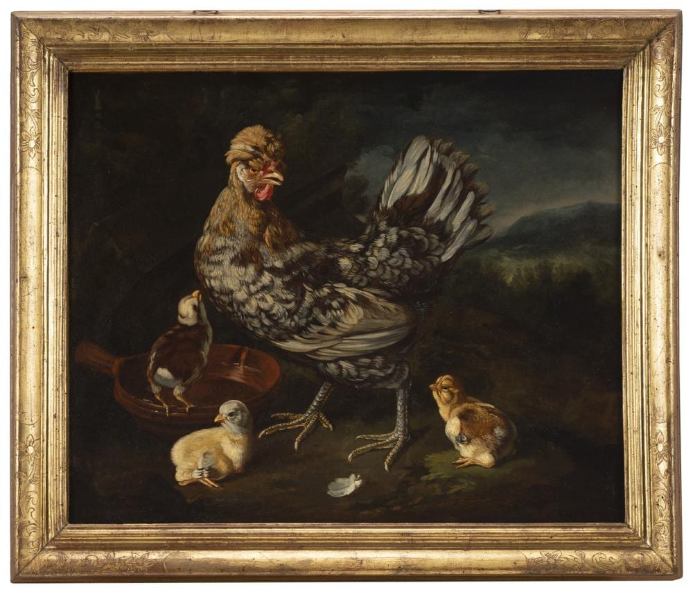 giovanni agostino cassana venezia 1658 genova 1720 still life with chicken and chicks oil on canvas 61 5x75 cm framed · Il Ponte Auction House · 2022-04-12 Giovanni Agostino Cassana comparable auction result: giovanni agostino cassana venezia 1658 genova 1720 still life with chicken and chicks oil on canvas 61 5x75 cm framed