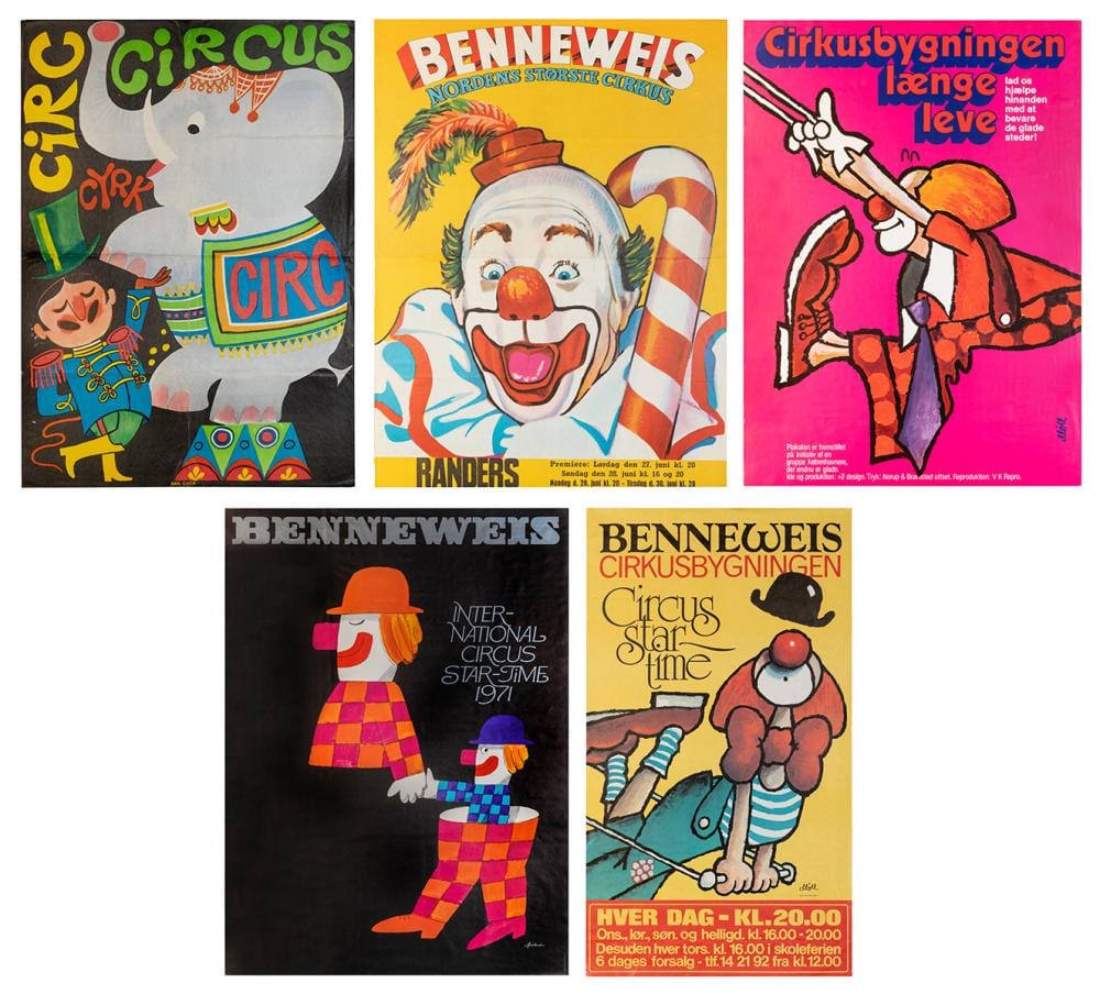 circus europe group of 5 circus posters circa 1960s 7 · Potter & Potter Auctions Inc. · 2022-04-30 Ib Antoni comparable auction result: circus europe group of 5 circus posters circa 1960s 7
