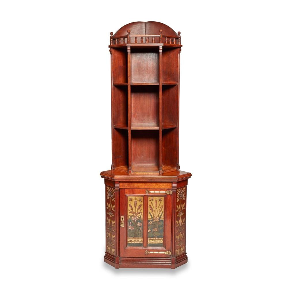 Alfred Waterhouse comparable auction result: alfred waterhouse 1830 1905 attributed designer henry capel london attributed maker aesthetic movement walnut corner cabinet circa 1880