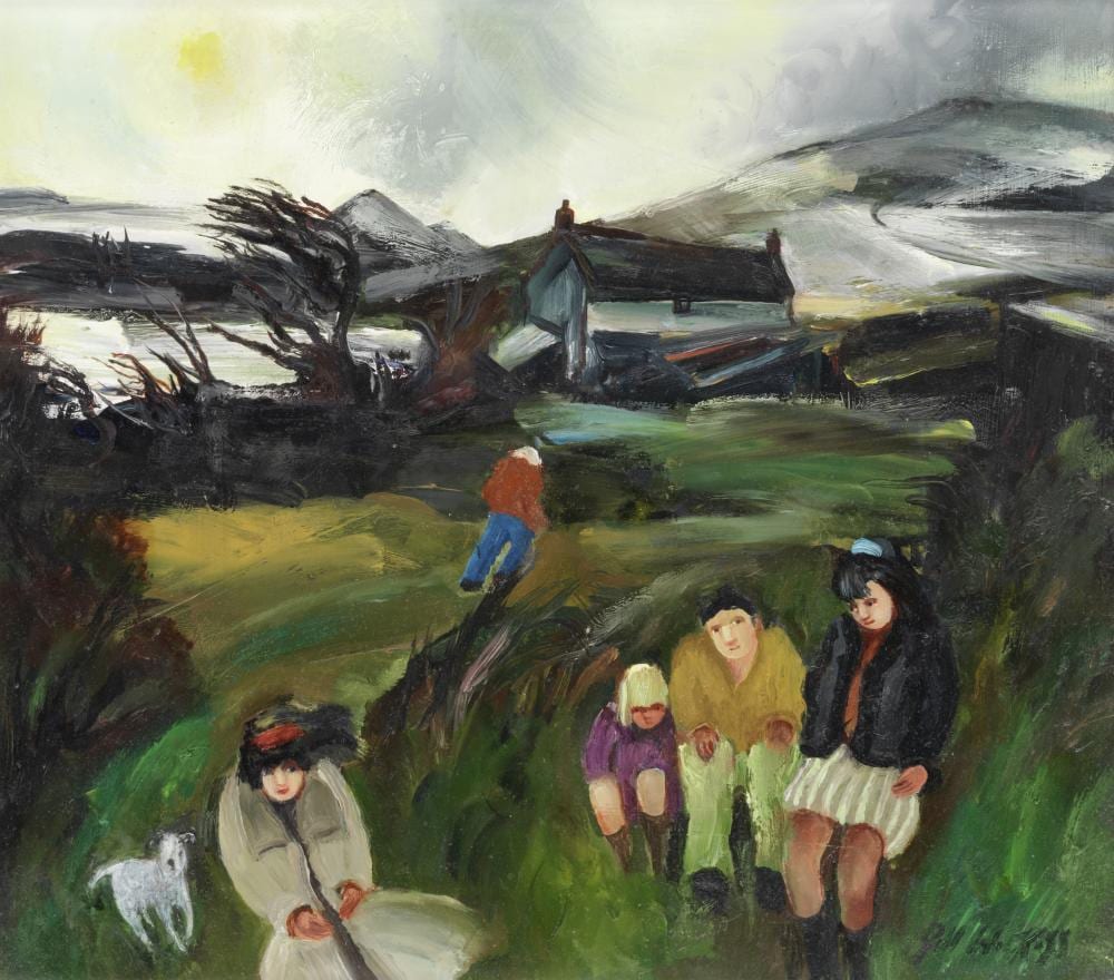 gill watkiss british born 1938 under the hedgerow st austell · Bonhams · 2022-04-13 Gill Watkiss comparable auction result: gill watkiss british born 1938 under the hedgerow st austell