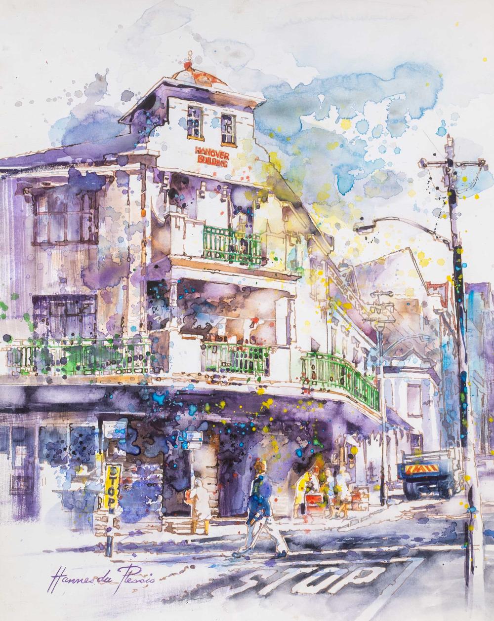 Hannes Du Plessis comparable auction result: hannes du plessis sa 1941 2004 watercolour district six signed 63 x 50