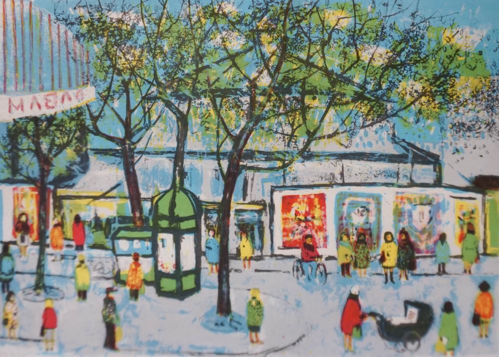 Nathalie Chabrier comparable auction result: nathalie chabrier french b 1932 park scene color lithograph frame 19 x 25 in 48 26 x 63 50 cm