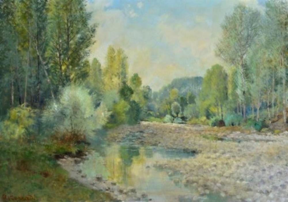 Alfonso Corradi comparable auction result: alfonso corradi castelnuovo di sotto 1889 milano 1972 paesaggio