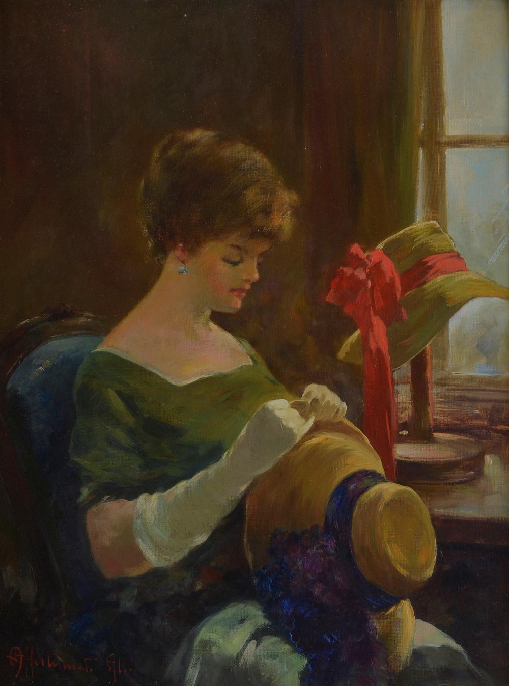 Aldo Affortunati comparable auction result: aldo affortunati castenuovo garfagnana 1906 1991 signori con cappelli