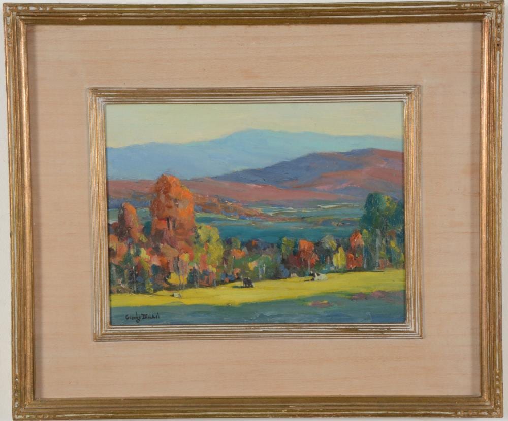george william dinckel american fall landscape with mountains in distance signed lower left · Tremont Auctions · 2022-04-24 George William Dinckel comparable auction result: george william dinckel american fall landscape with mountains in distance signed lower left