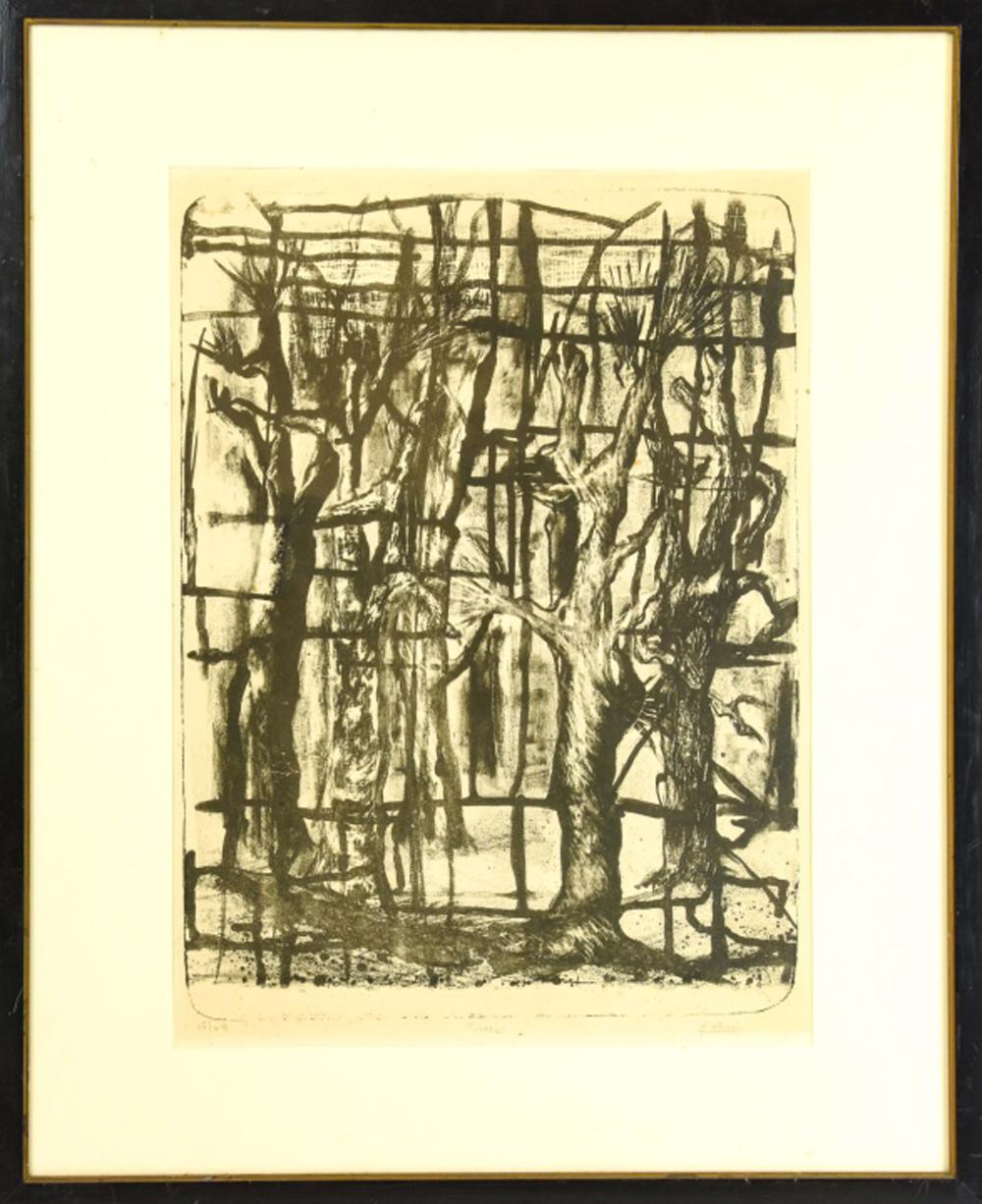 Selma Gubin comparable auction result: selma gubin lithograph trees