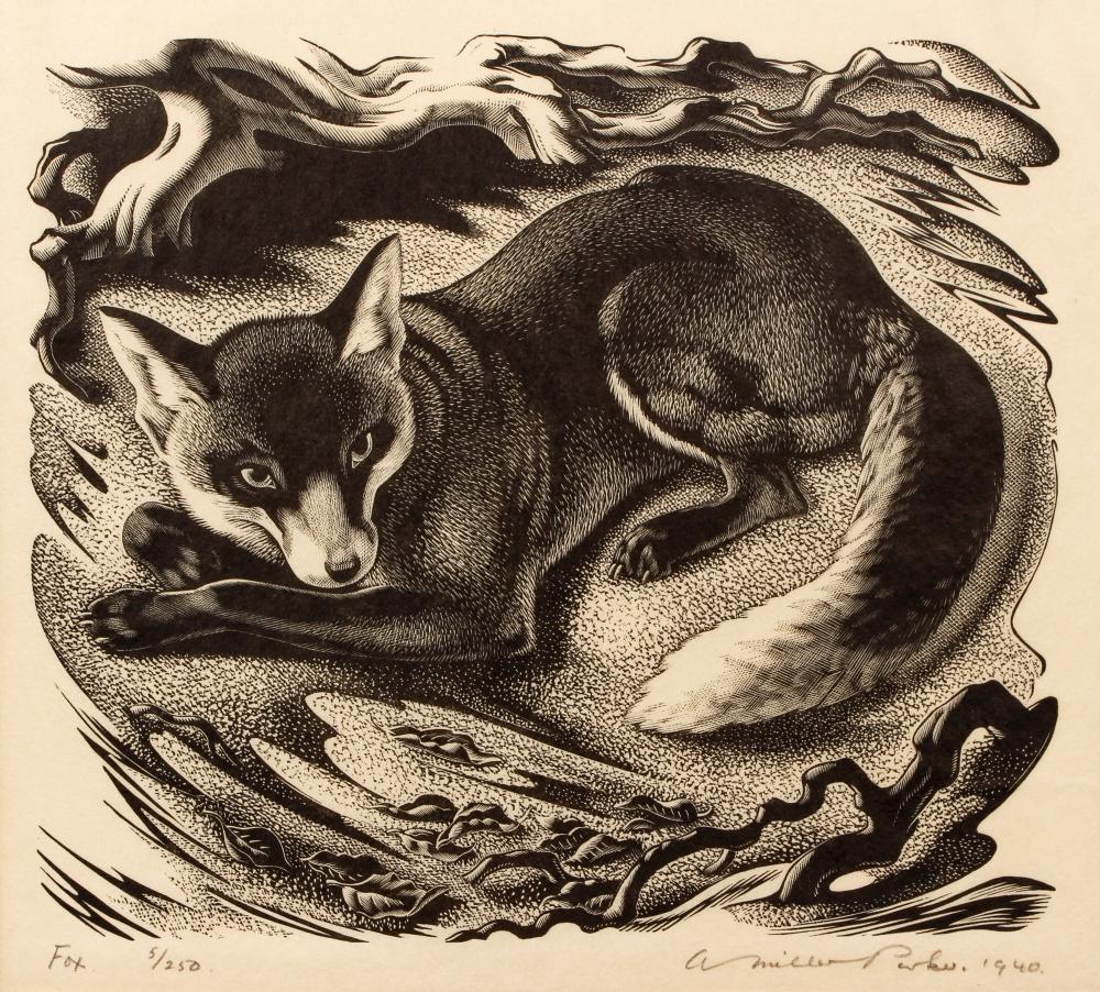 Agnes Miller Parker comparable auction result: agnes miller parker 1940 wood engraving fox