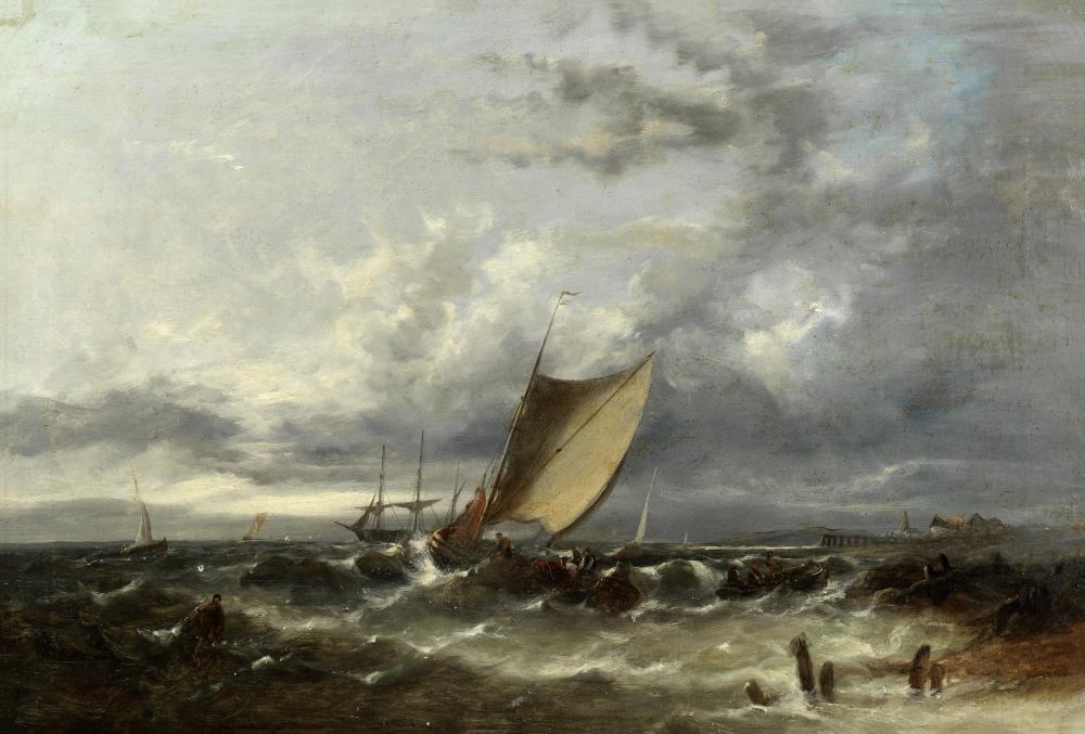 Ambroise Louis Garneray comparable auction result: ambroise louis garneray french 1783 1857 fishermen heading out to sea