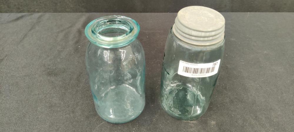 Unusual Ball Mason Jar & Hand R Jar sold by Atlee Raber Auctioneer, lot 787 — auction record photograph