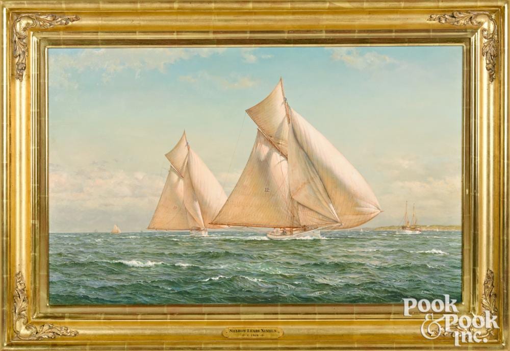 Richard Loud comparable auction result: richard loud oil on canvas yacht race