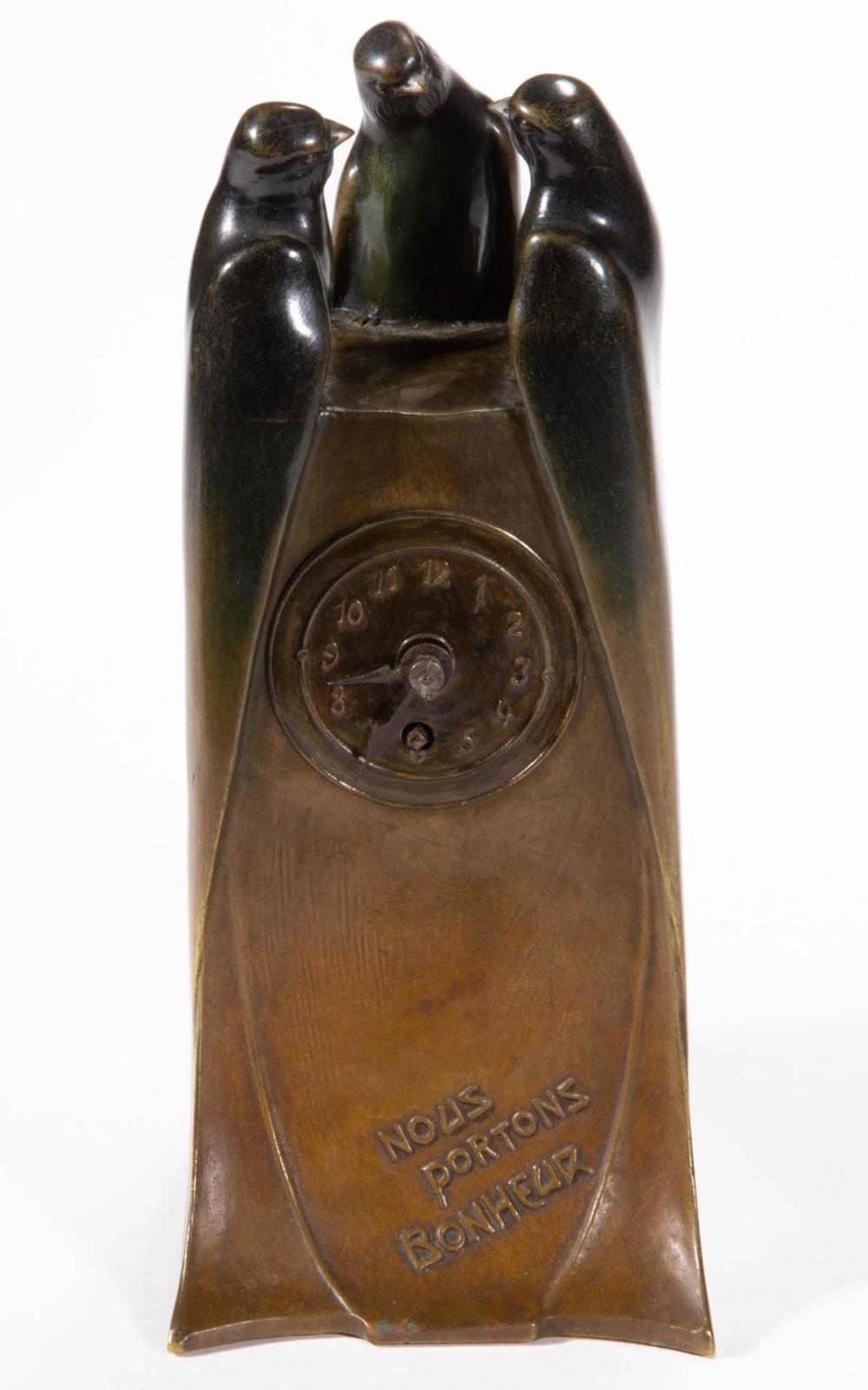 Anton Puchegger comparable auction result: anton puchegger austrian 1878 1917 bronze art nouveau mantel clock