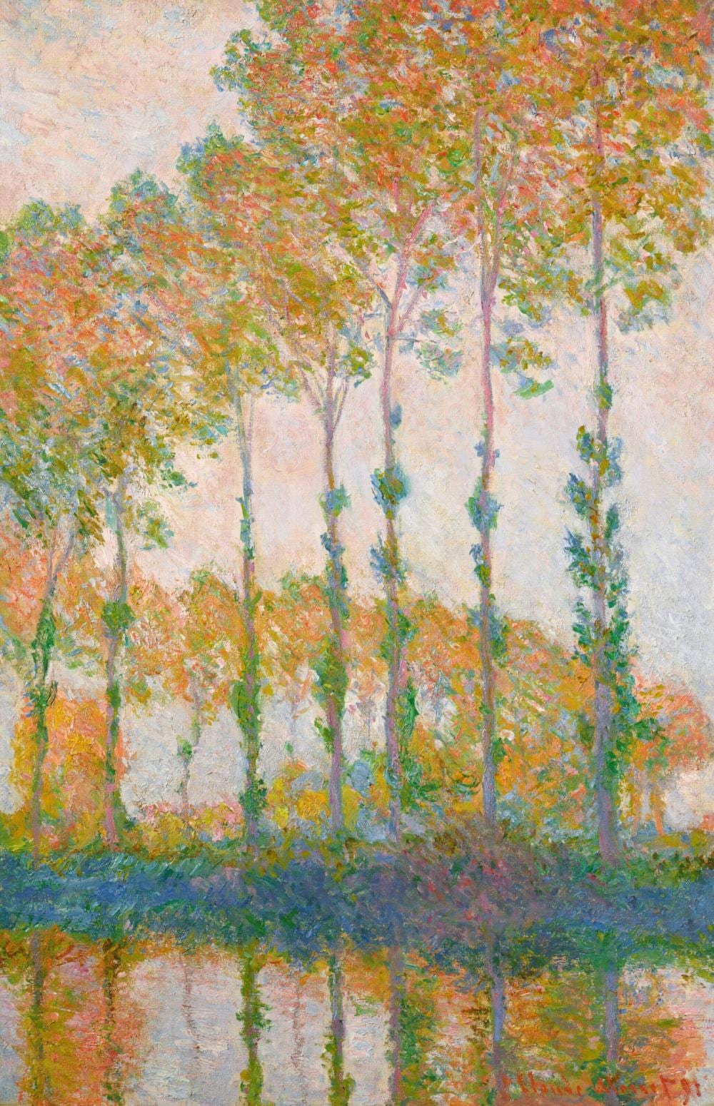Claude Monet (1840-1926) Peupliers au bord de l’Epte, automne oil on canvas comparable sale