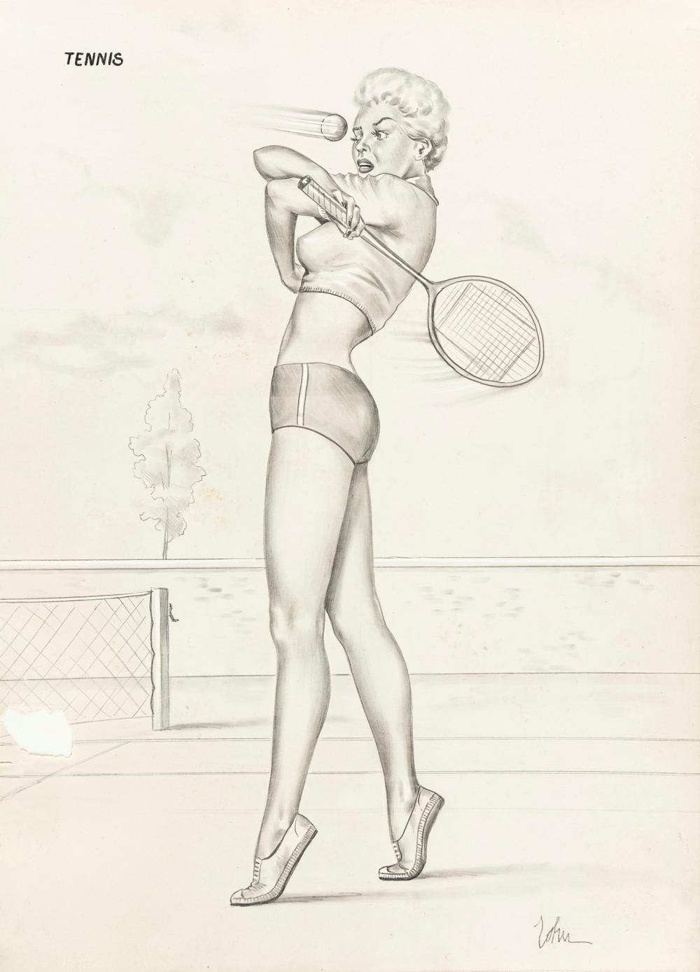 John Guida comparable auction result: john guida tennis anni 30
