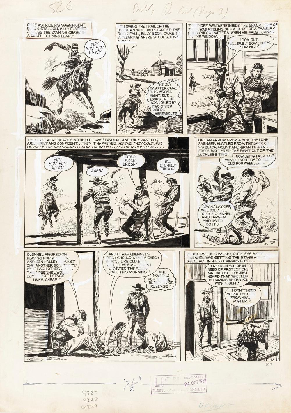 Don Lawrence comparable auction result: don lawrence billy the kid 1959