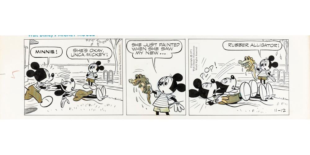 Floyd Gottfredson comparable auction result: floyd gottfredson mickey mouse 1971