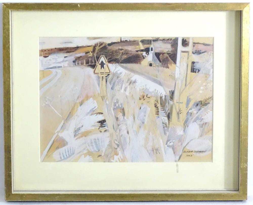 Richard Demarco comparable auction result: richard demarco b 1930 pencil watercolour and wash the road to erquy cotes du nord france s