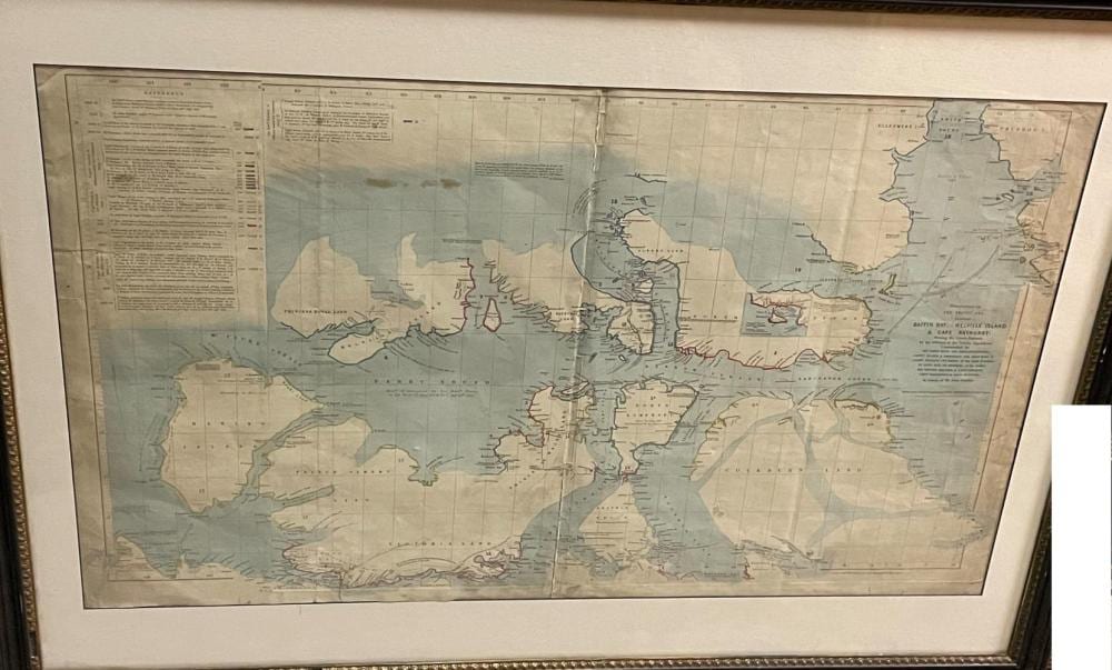 John Arrowsmith comparable auction result: john arrowsmith discoveries in the arctic sea between baffin bay melville island and cape bathurst hand coloured engraving 1852 with fold creases 47 x 79cm