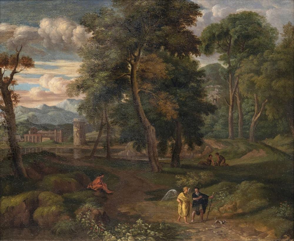 Johannes Glauber comparable auction result: johannes glauber utrecht 1646 schoonhoven um 1726 attr arcadic landscape with tobias and the angel