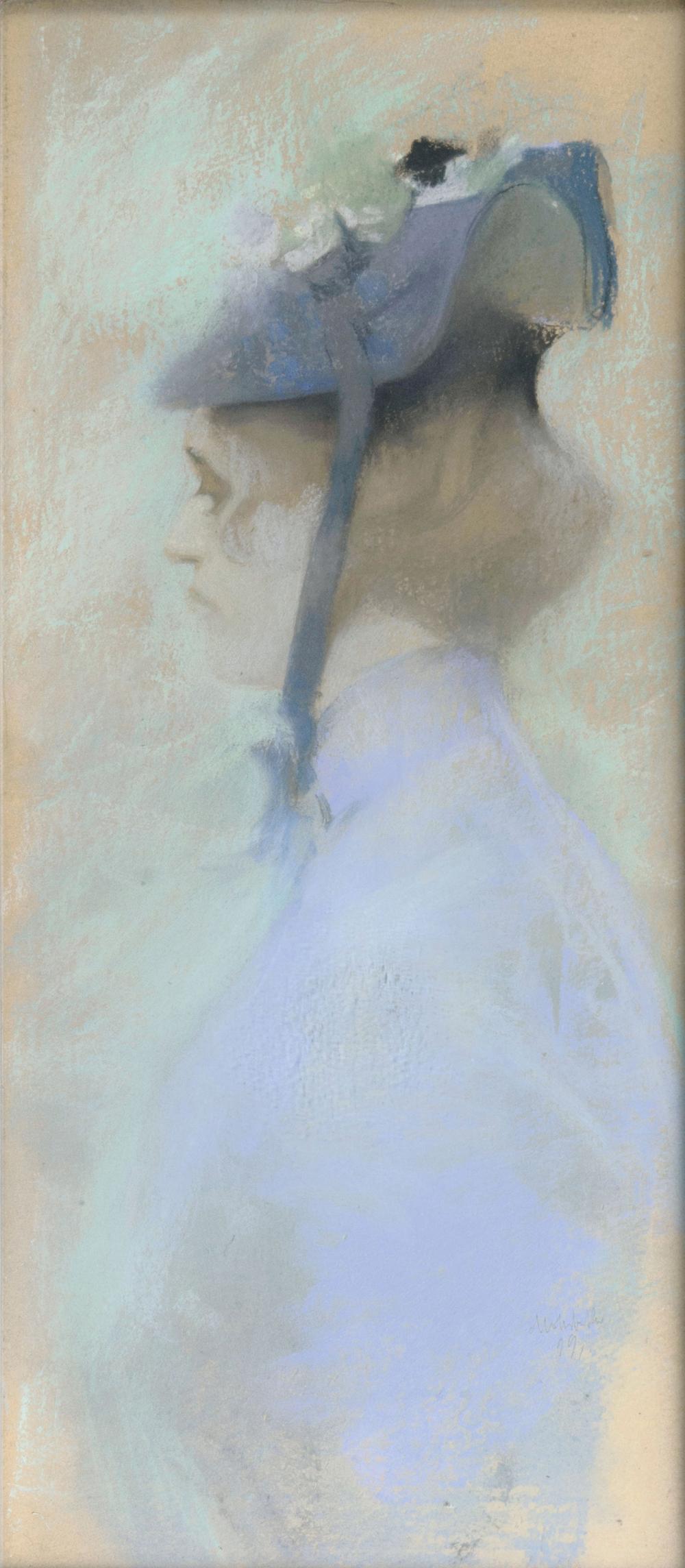 Alfred Mohrbutter comparable auction result: alfred mohrbutter hamburg 1869 berlin 1916 lady wearing a hat