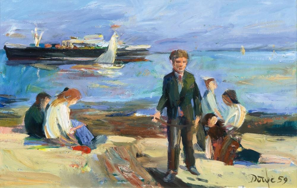 Harald Duwe comparable auction result: harald duwe hamburg 1926 tremsb ttel 1984 on the beach