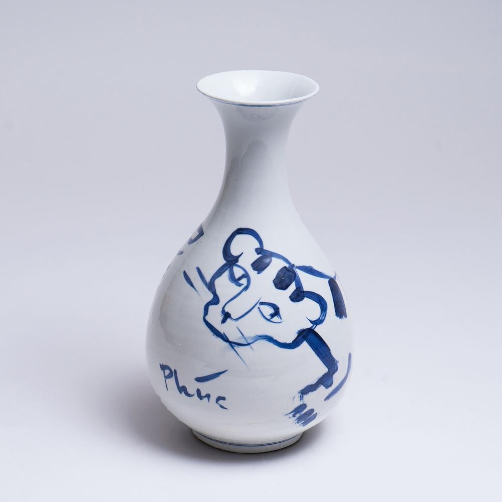 Pham Luc comparable auction result: pham luc hue vietnam 1943 lives and works in ha noi a vase with tiger decor