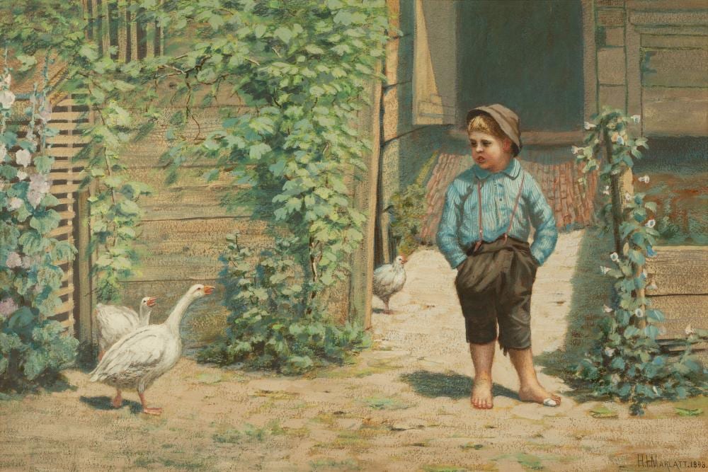 hamilton irving marlatt american 1867 1929 boy with geese · Cottone Auctions · 2022-05-05 Hamilton Marlatt comparable auction result: hamilton irving marlatt american 1867 1929 boy with geese