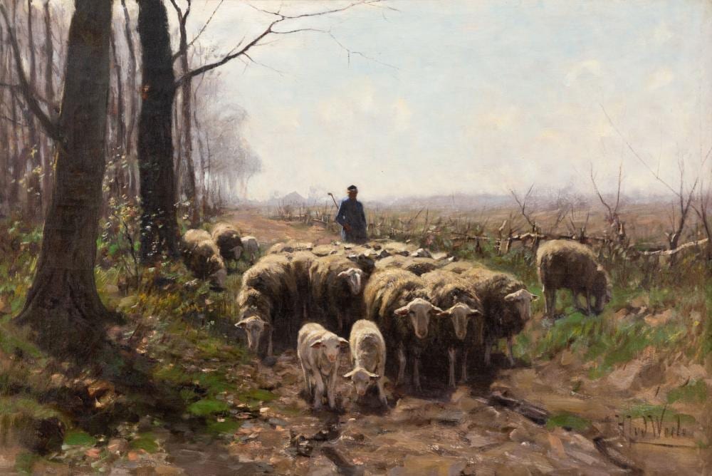 Hermann Johannes van der Weele comparable auction result: hermann johannes van der weele dutch 1852 1930 a shepherd herding his flock
