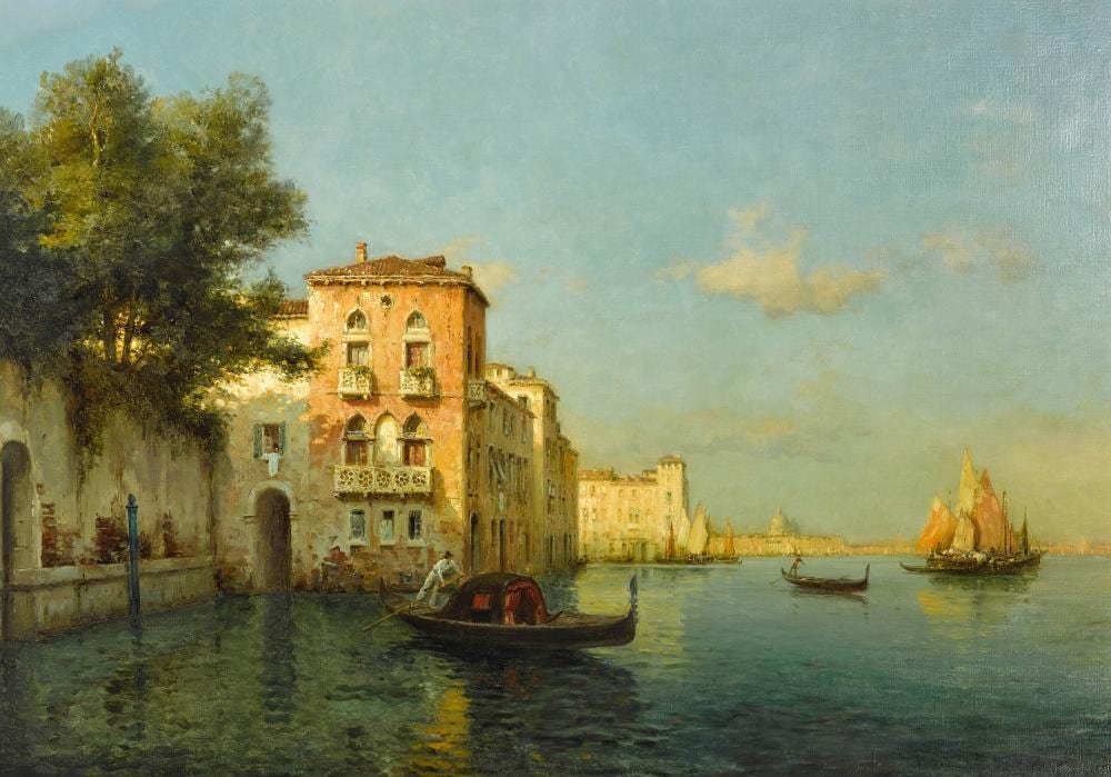 Marc Aldine comparable auction result: marc aldine french 1870 1956 gondoliers on a venetian canal 30 3 4 x 43 3 4in 78 2 x 111 2cm