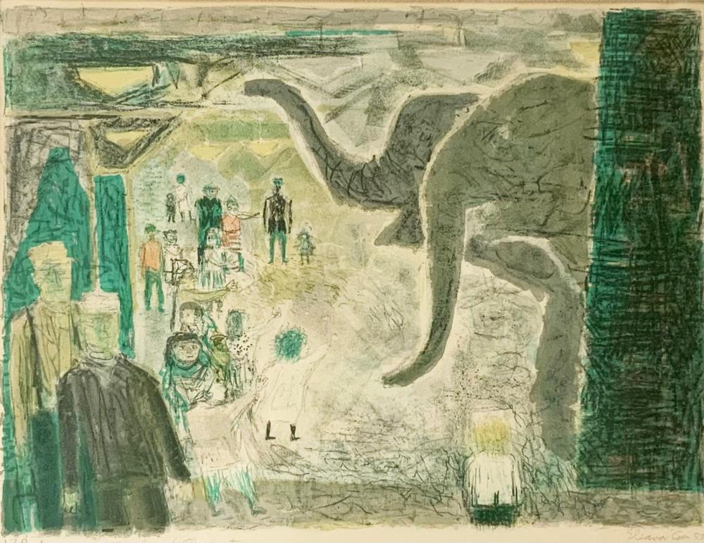 Eleanor Coen comparable auction result: eleanor coen lithograph feeding the elephants
