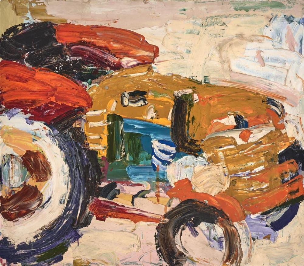 Craig Waddell comparable auction result: craig waddell 1973 peaches cream 2004 oil on canvas 91 5 x 105 cm signed dated and titled verso
