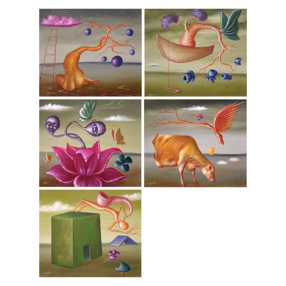 Jeffrey Q. Guanlao comparable auction result: jeffrey q guanlao b 1985 a ladder b boat c pink flower d cow e block
