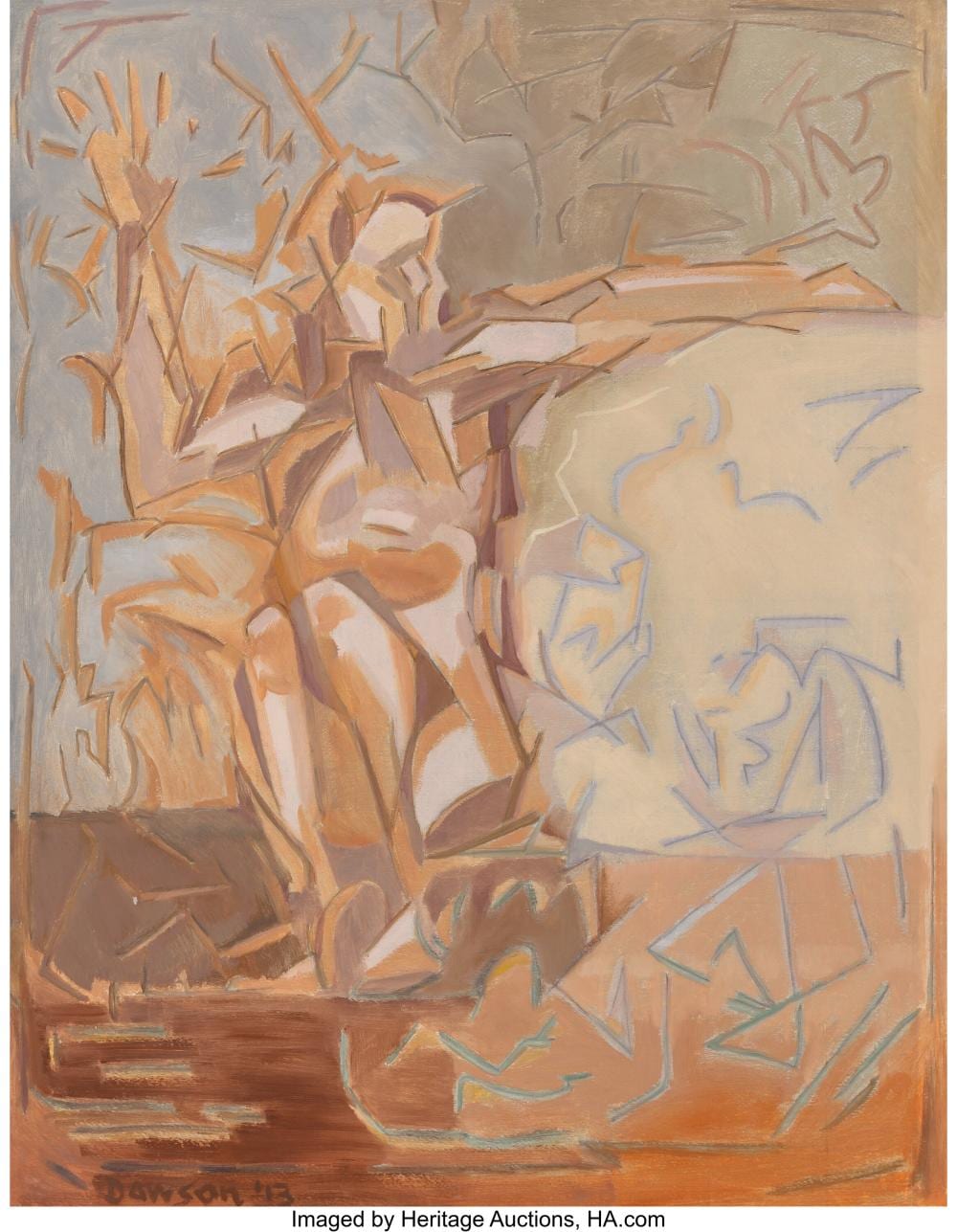 Manierre Dawson comparable auction result: manierre dawson american 1887 1969 hercules iii 1913 oil on board 36 x 28 in