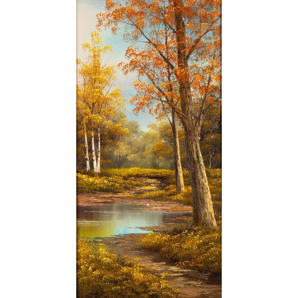 Phillip Cantrell comparable auction result: phillip cantrell american b 1922 oil on canvas autumn creek