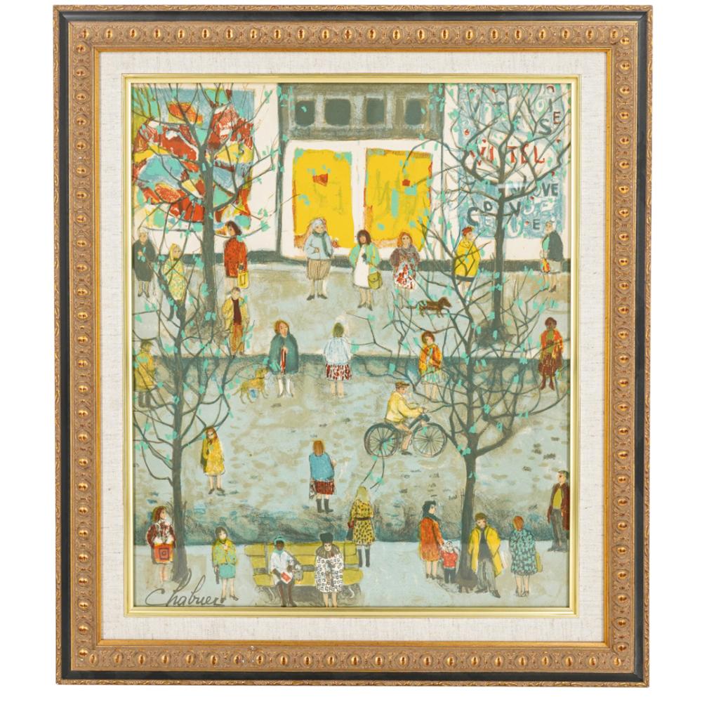 Nathalie Chabrier comparable auction result: nathalie chabrier b 1932 paris street scene color print
