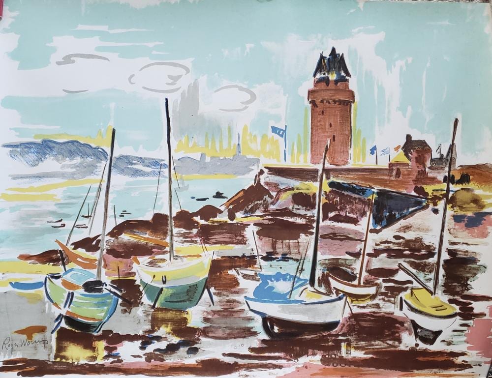 Roger Worms comparable auction result: roger worms 1907 1980 port d e la rochelle aquarelle sign e en bas a droite 48 5 x 64 cm 18 89 x 25 15 watercollor signed lower right