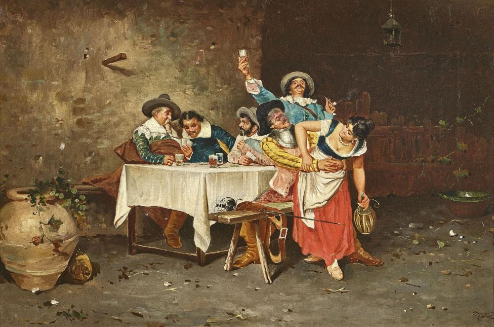 Agatino DeLeo comparable auction result: tito francesco ausgelassene b uerliche tischgesellschaft