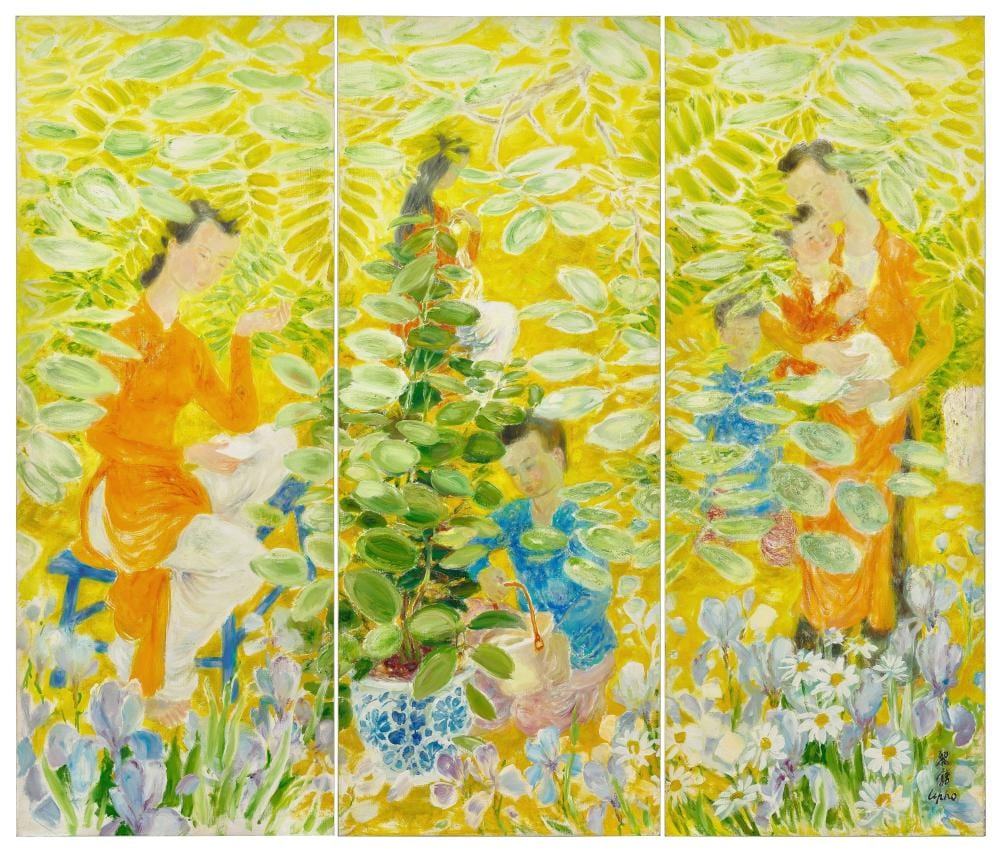 Le Pho comparable auction result: le pho figures in a garden