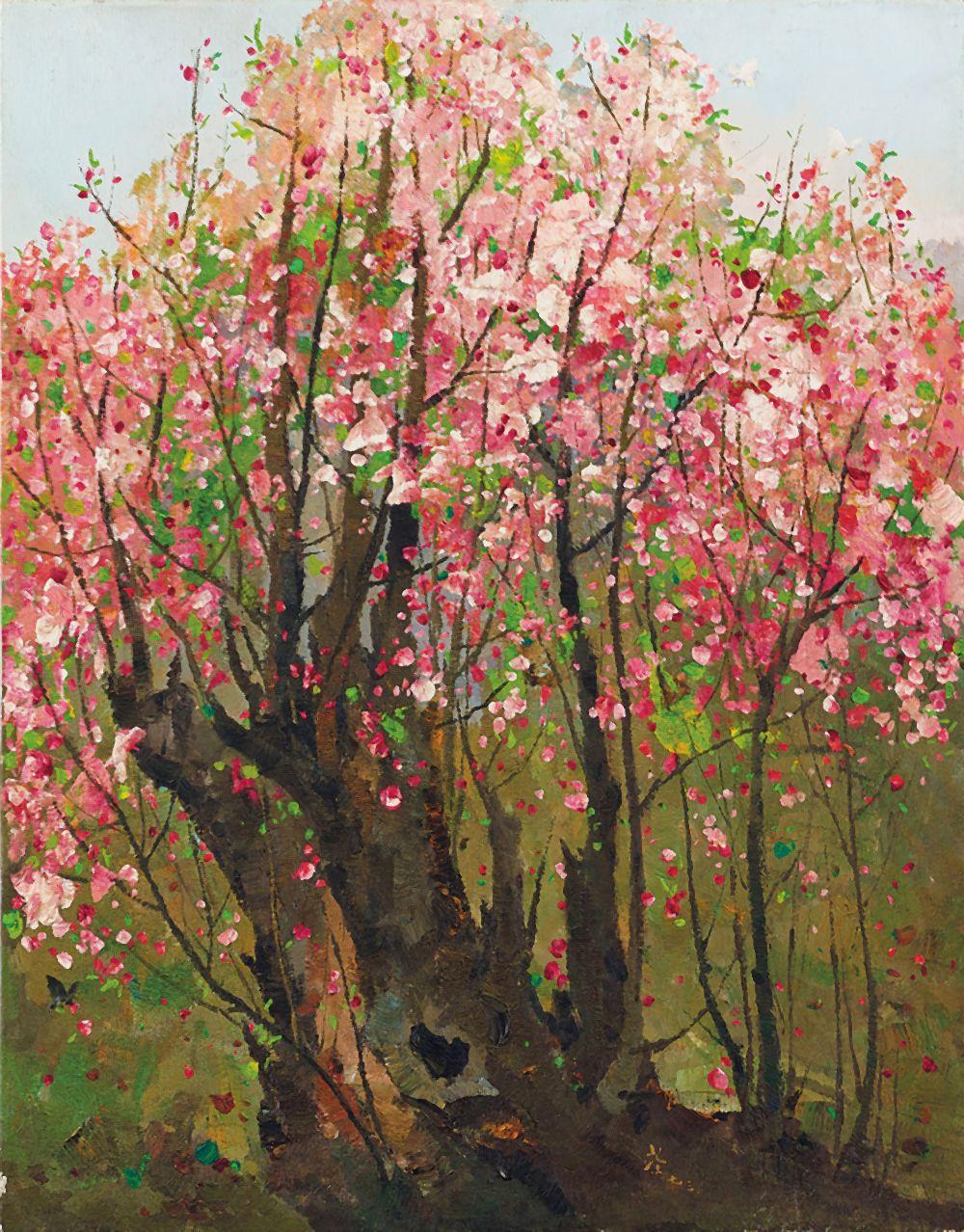 Wu Guanzhong 吳冠中 - Plum Blossoms 紅梅 comparable sale