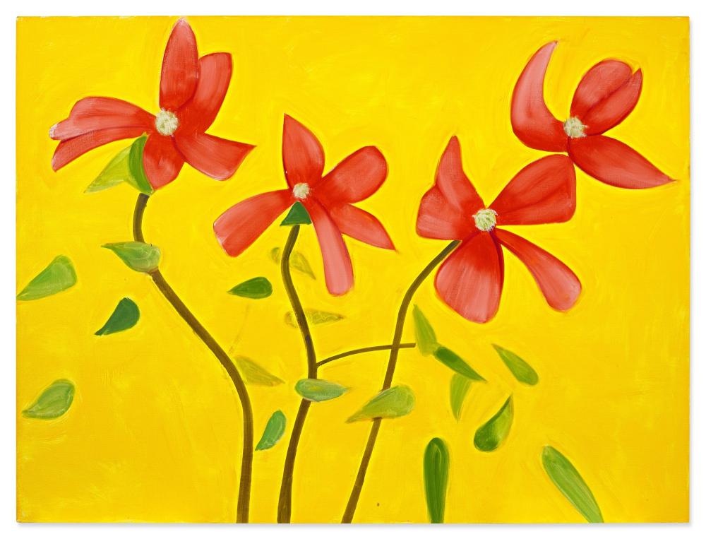 Alex Katz 亞歷克斯・卡茨 - Red Dogwood I 紅山茱萸 I comparable sale